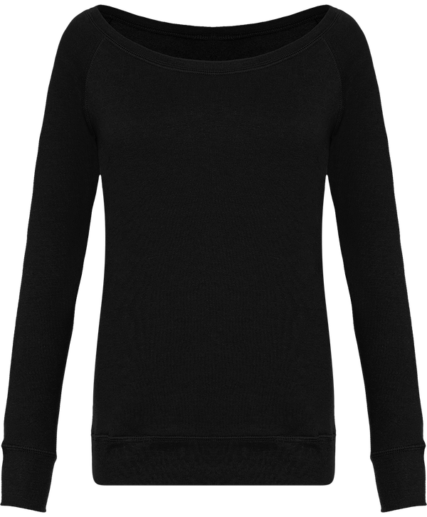 Sweatshirt femme triblend echancre plexus Solid Black Triblend