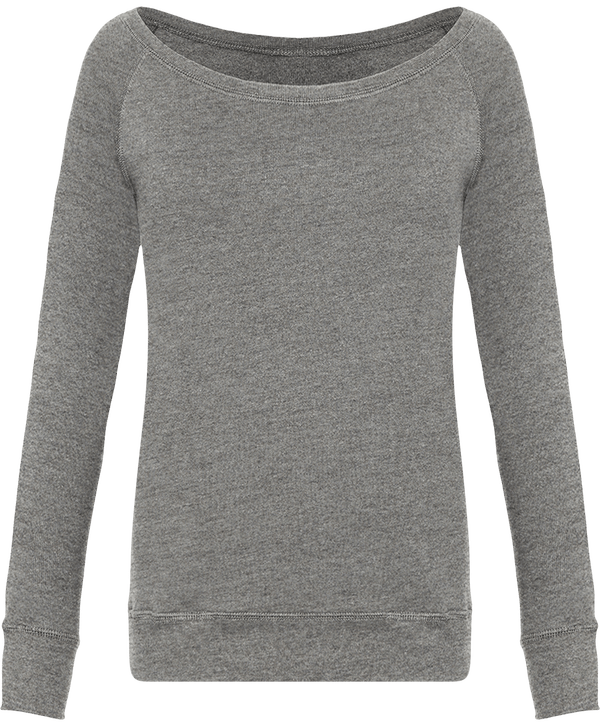 Sweatshirt femme triblend echancre plexus Grey Triblend