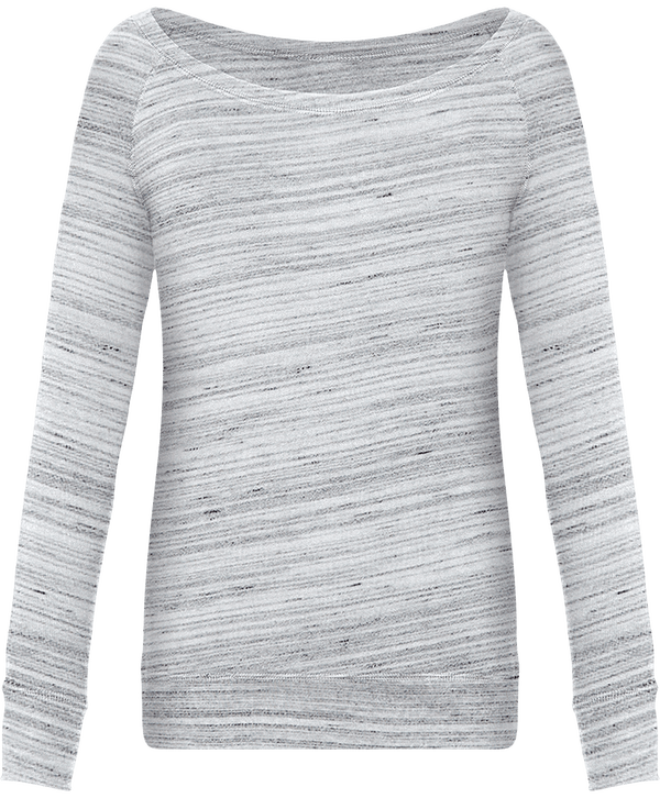 Sweatshirt femme triblend echancre plexus Light Grey Marble