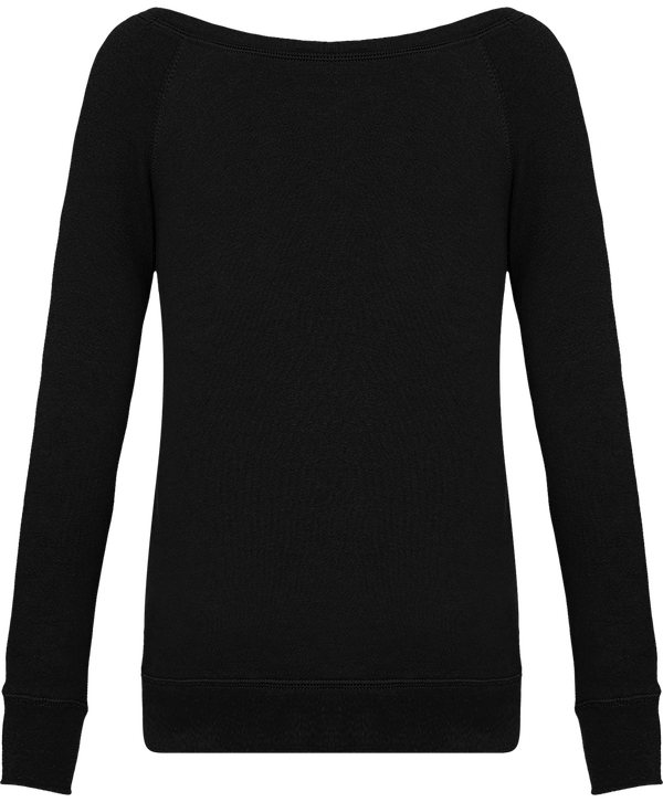 Sweatshirt femme triblend echancre dos Solid Black Triblend