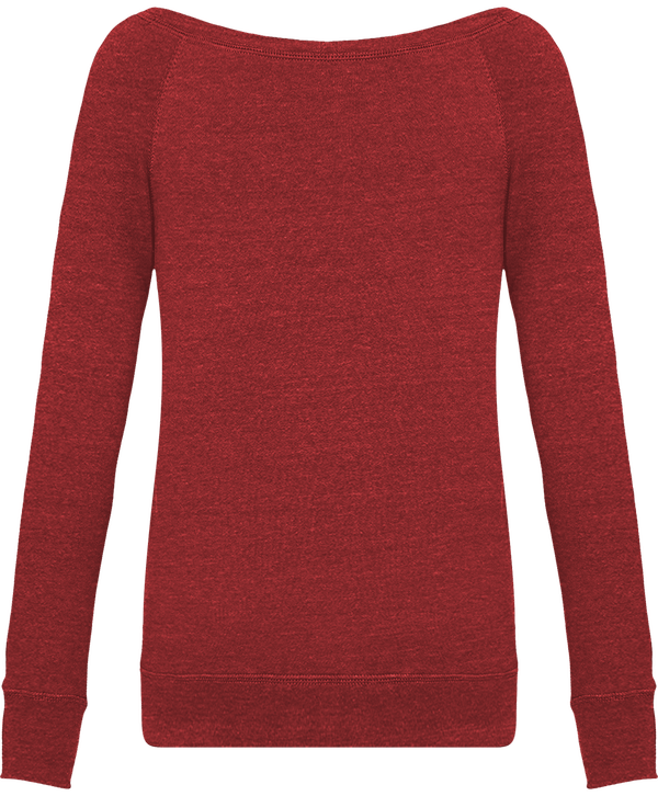 Sweatshirt femme triblend echancre dos Dark Red Triblend