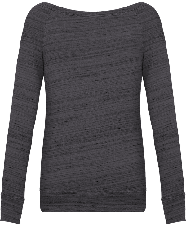 Sweatshirt femme triblend echancre dos Dark Grey Marble