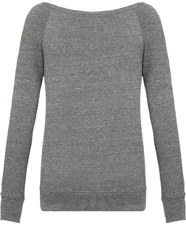 Sweatshirt femme triblend echancre dos Grey Triblend