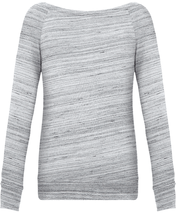 Sweatshirt femme triblend echancre dos Light Grey Marble