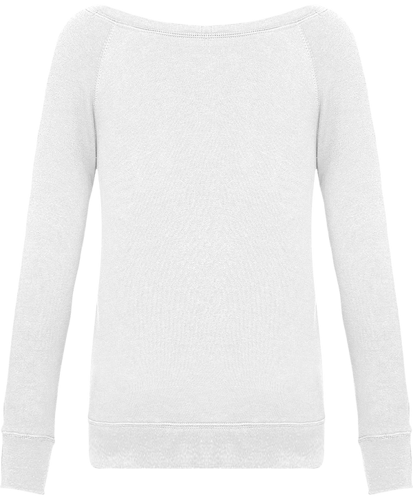 Sweatshirt femme triblend echancre dos Solid White Triblend