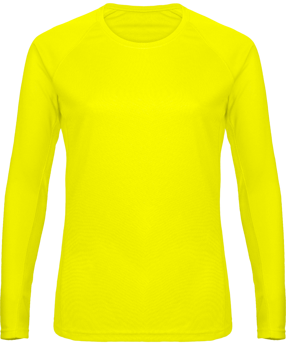 Long Sleeve Sailor T-Shirt For Women  Fluorescent Yellow