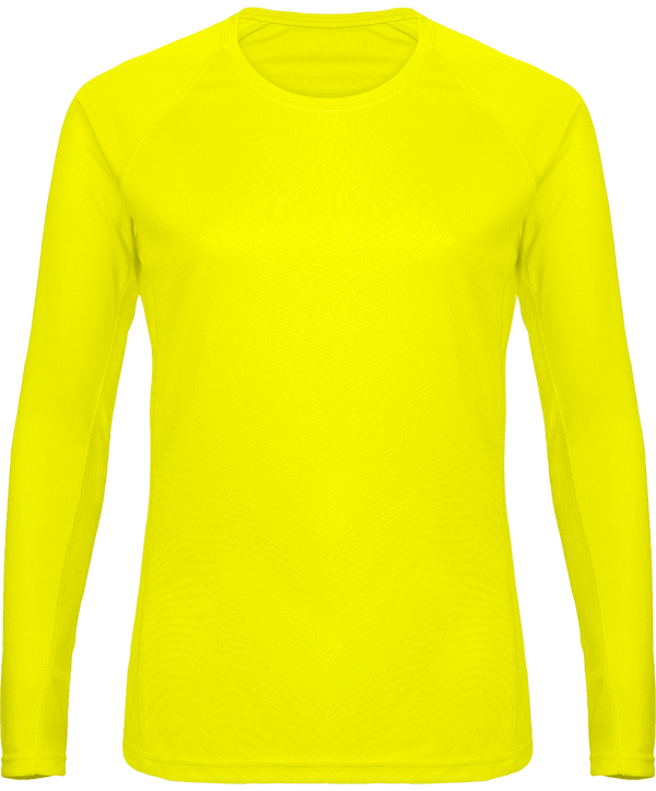 T-Shirts Manches Longues De Sport Pour Femme Fluorescent Yellow