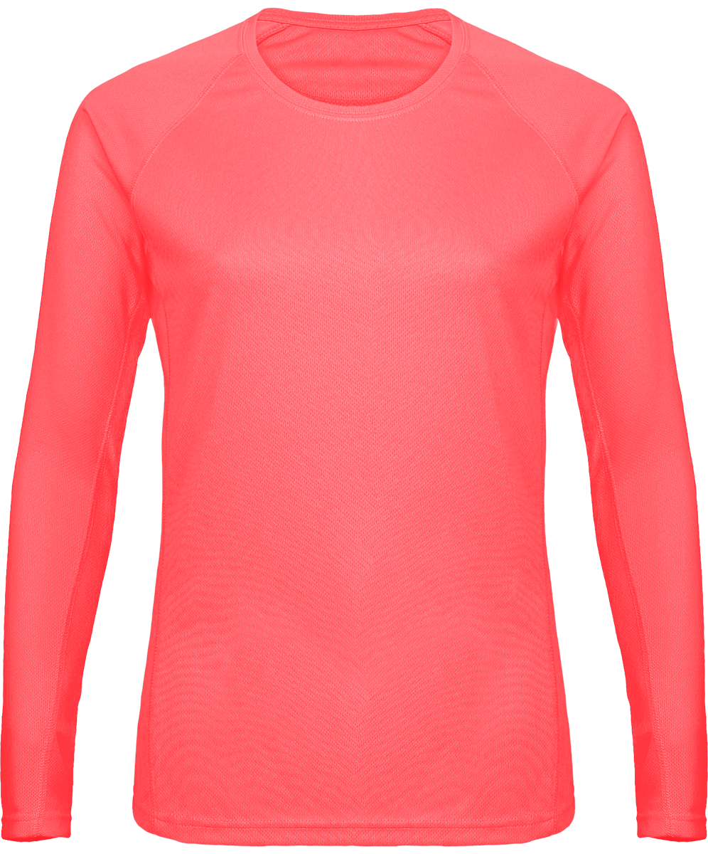 Long Sleeve Sailor T-Shirt For Women  Fluorescent Pink