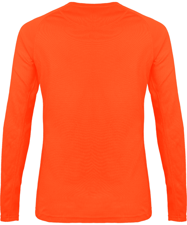 T shirt sport manches longues femme dos Fluorescent Orange