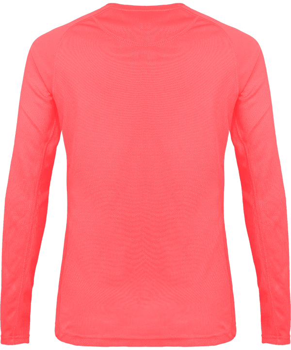 T shirt sport manches longues femme dos Fluorescent Pink