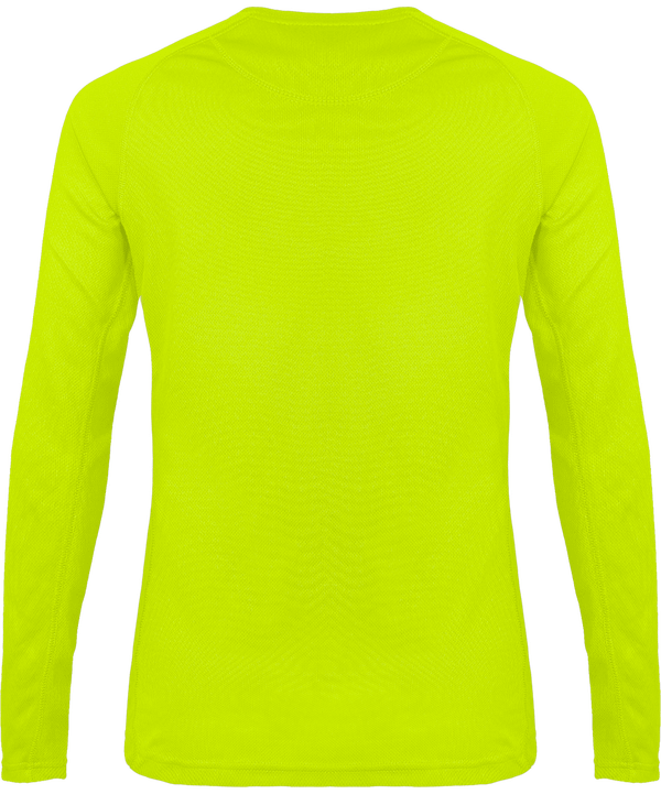 T shirt sport manches longues femme dos Lime