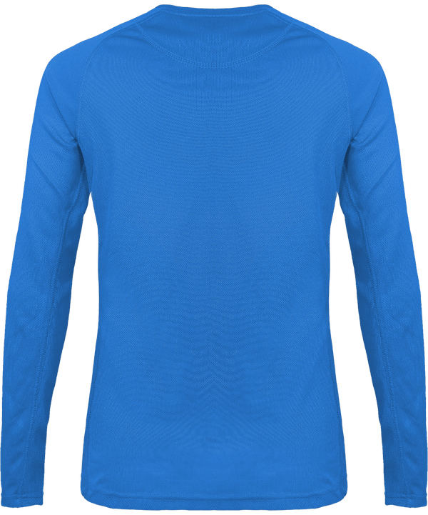 T shirt sport manches longues femme dos Aqua Blue