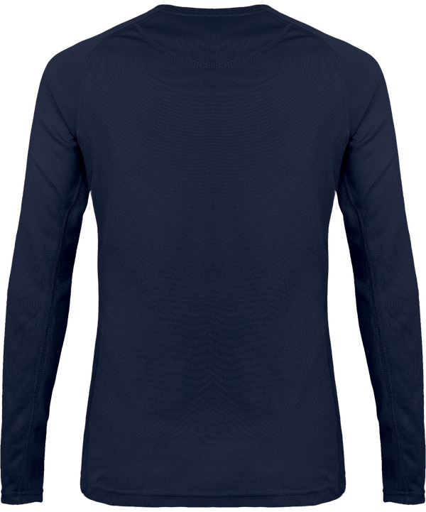 T shirt sport manches longues femme dos Navy