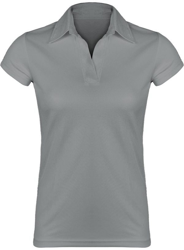 Breathable Women's Sports Polo Fine Grey