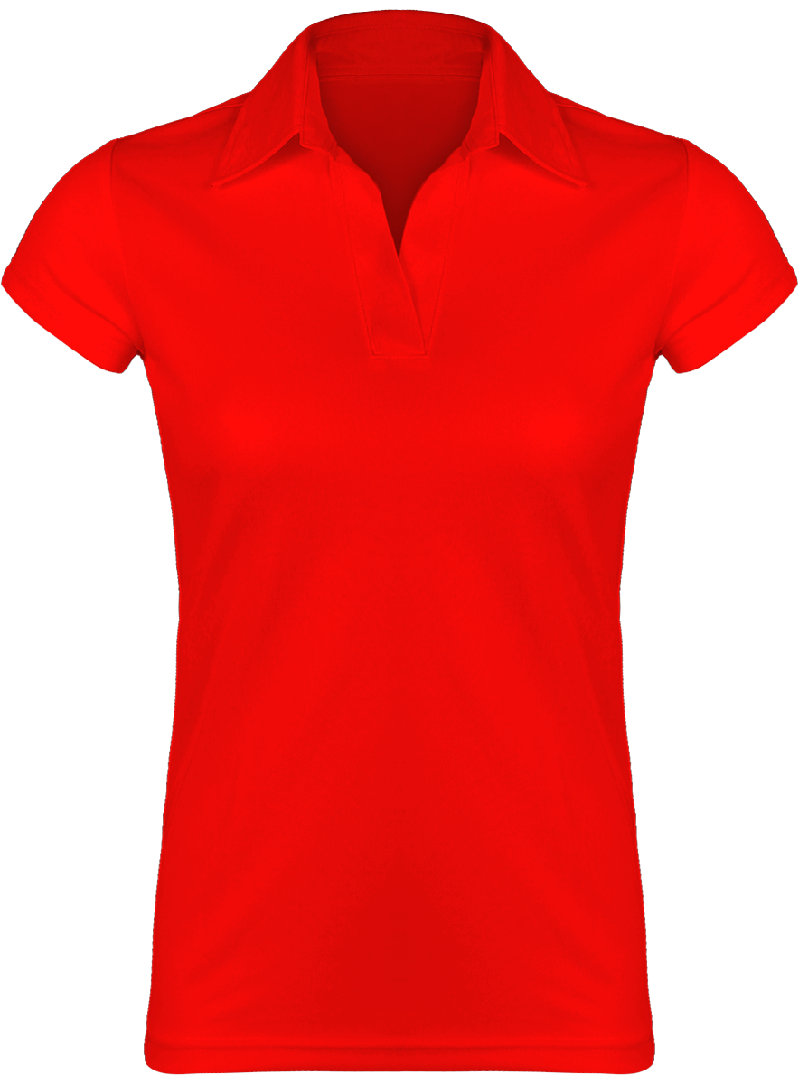 Respirant Polo Shirt For Women Red