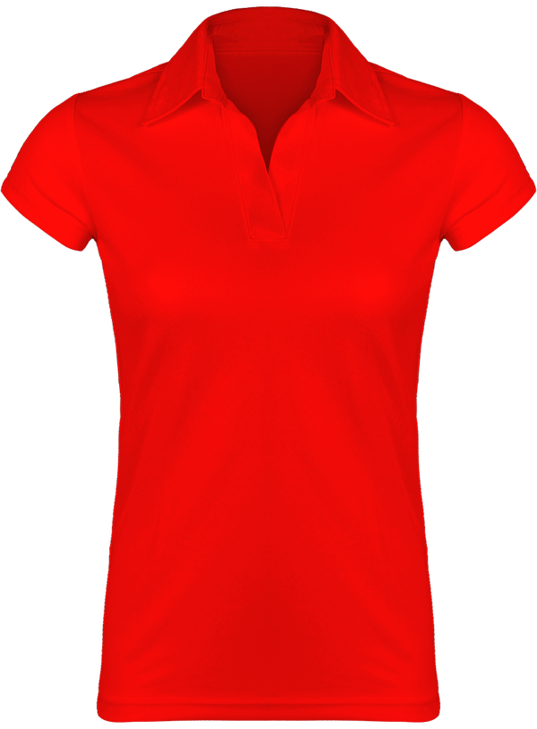 Breathable Women's Sports Polo Red