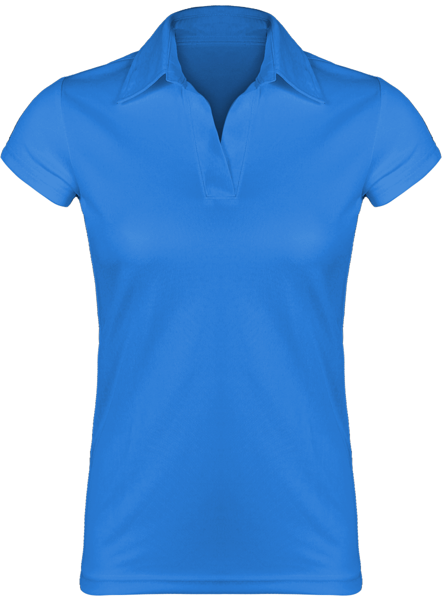 Breathable Women's Sports Polo Aqua Blue