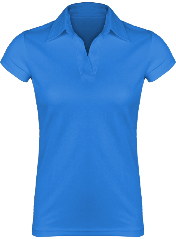 Breathable Women's Sports Polo Aqua Blue