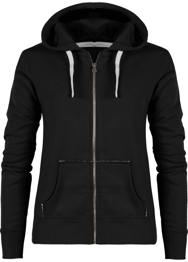 Sweat zippe a capuche femme stella travels face Black