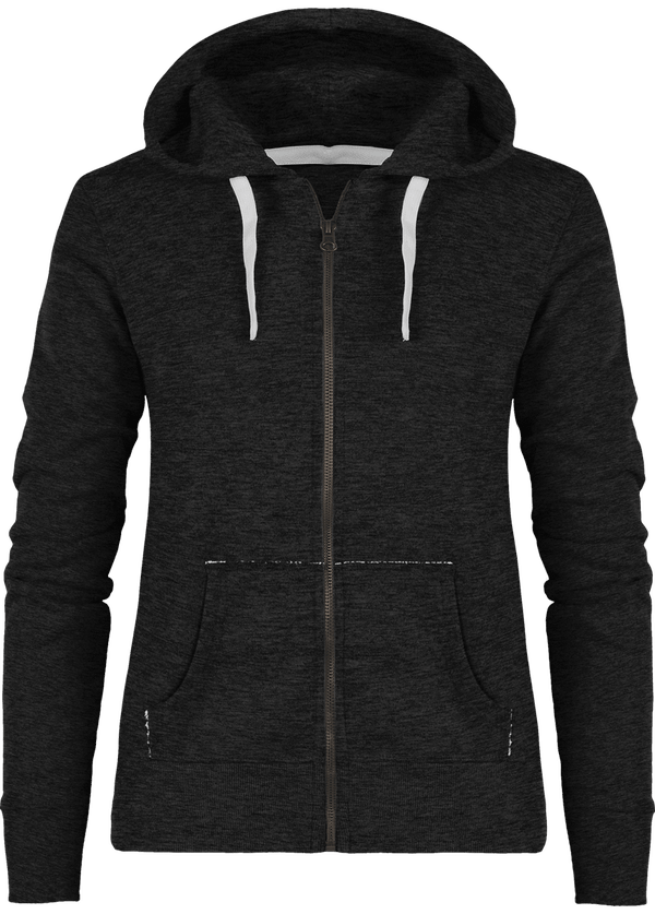 Sweat zippe a capuche femme stella travels face Dark Heather Grey