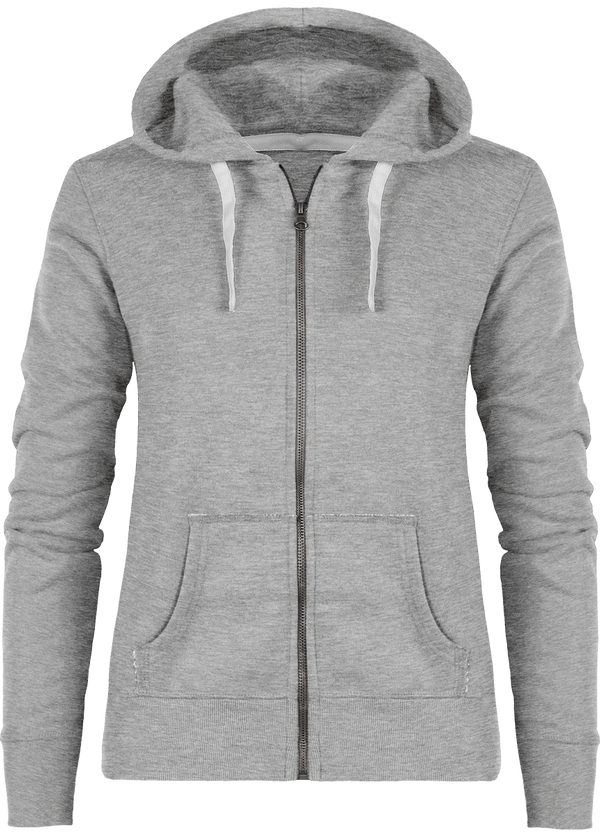 Sweat zippe a capuche femme stella travels face Heather Grey