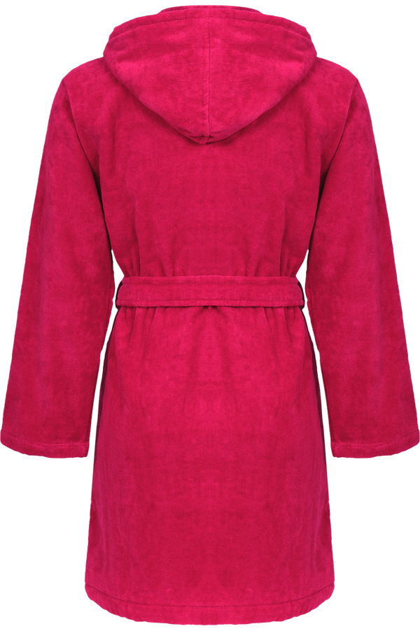 Peignoir velours a capuche constance dos Fushia