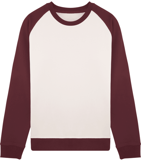 Sweat col rond contraste unisexe stanley stella recover face Vintage White / Burgundy
