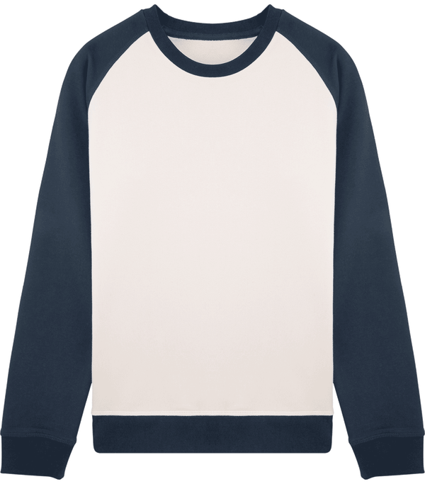 Sweat col rond contraste unisexe stanley stella recover face Vintage White / Navy