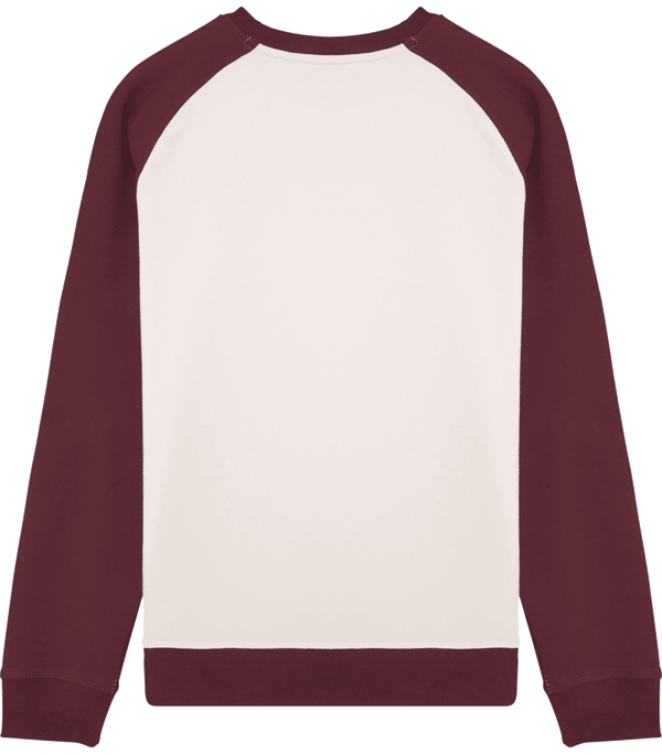 Sweat col rond contraste unisexe stanley stella recover dos Vintage White / Burgundy