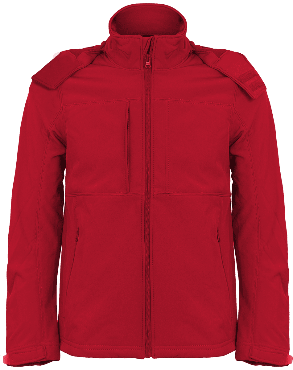 Hooded Softshell Jacket Men Red