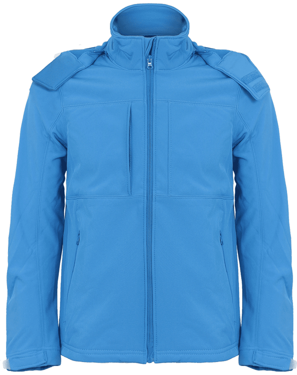 Hooded Softshell Jacket Men Azur Blue