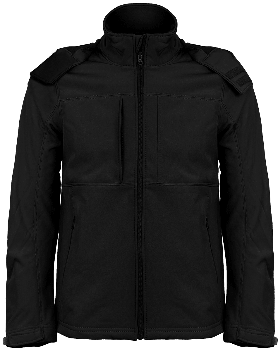 Hooded Softshell Jacket Men Black