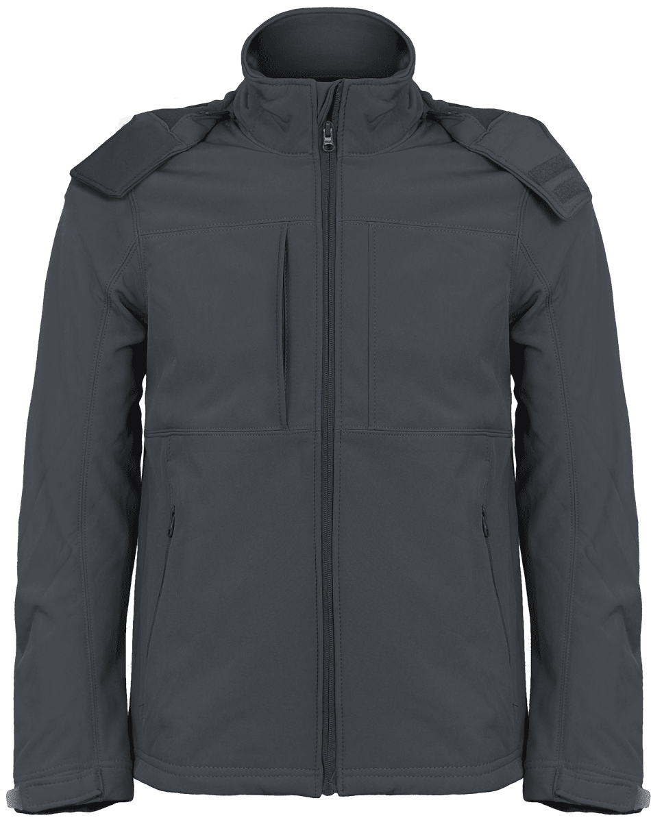 Men's Softshell Jacket With Hood Dark Grey