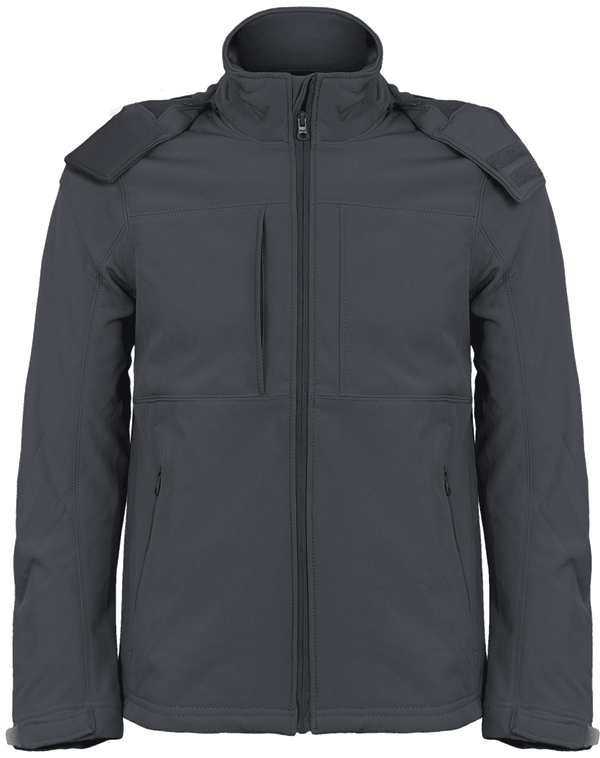 Hooded Softshell Jacket Men Dark Grey