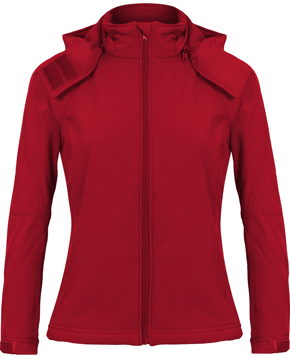 Veste Softshell Femme À Capuche Red