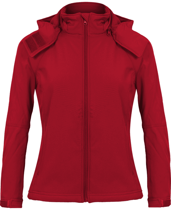 Veste Softshell Femme À Capuche Red
