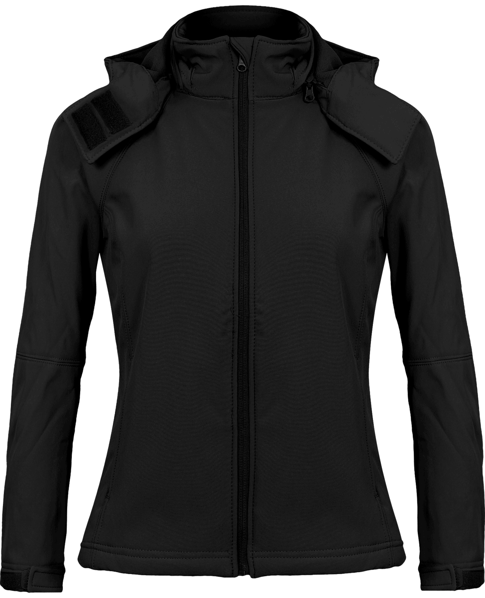 Women's Softshell Jacket With Hood Black