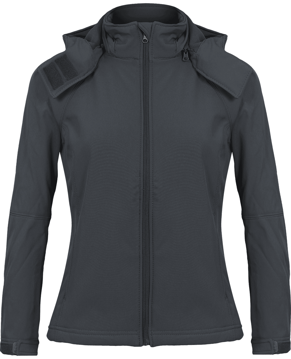 Women's Softshell Jacket With Hood Dark Grey