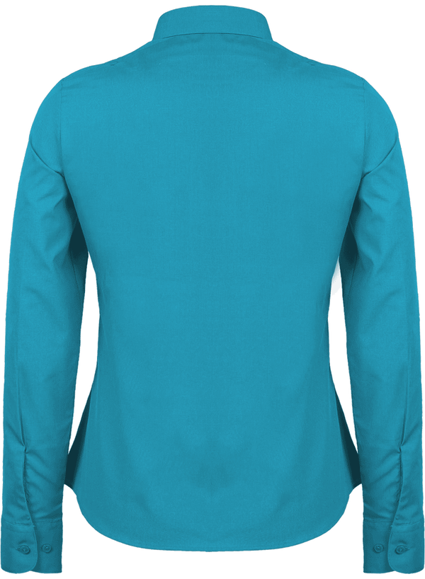 Chemise manches longues femme dos Bright Turquoise