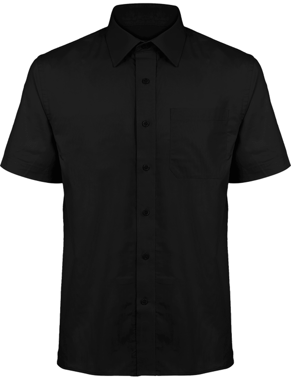 Chemise Popeline À Manches Courtes Black