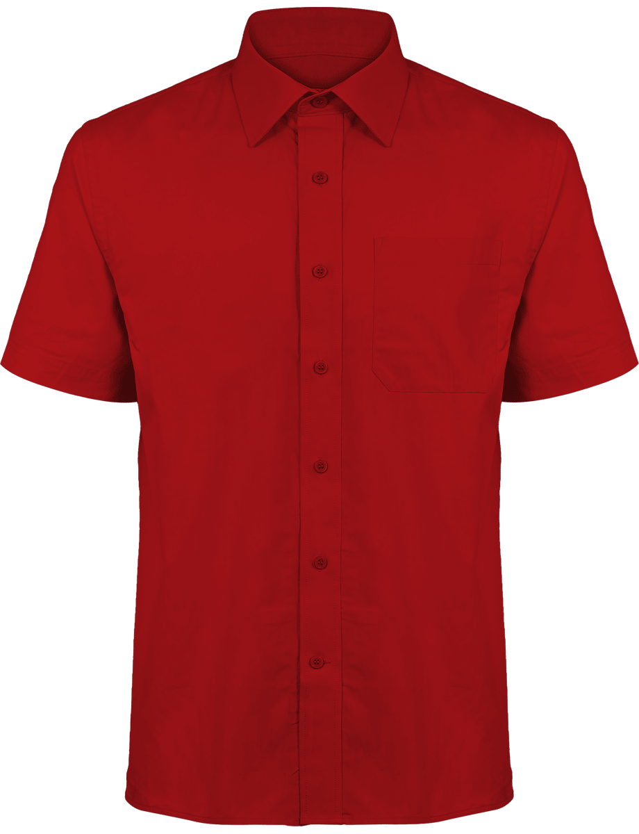 Chemise Popeline À Manches Courtes Classic Red