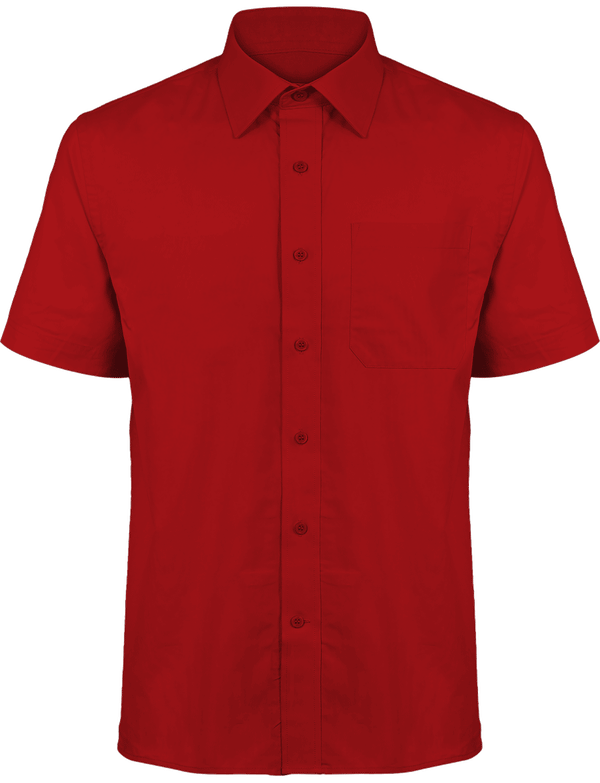 Chemise Popeline À Manches Courtes Classic Red