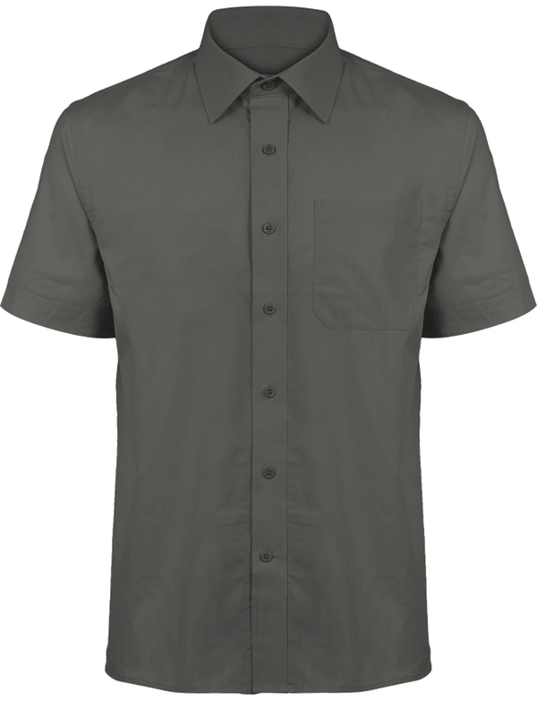 Short Sleeve Poplin Shirt Zinc