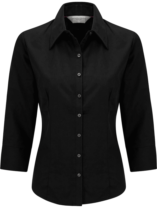 Chemise cintree luxury manches 3 4 femme plexus Black