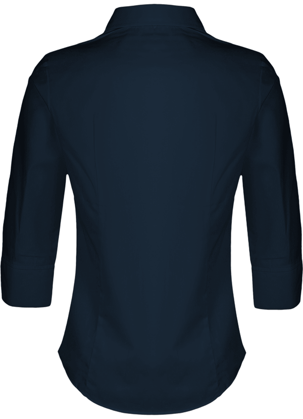 Chemise cintree luxury manches 3 4 femme dos Navy