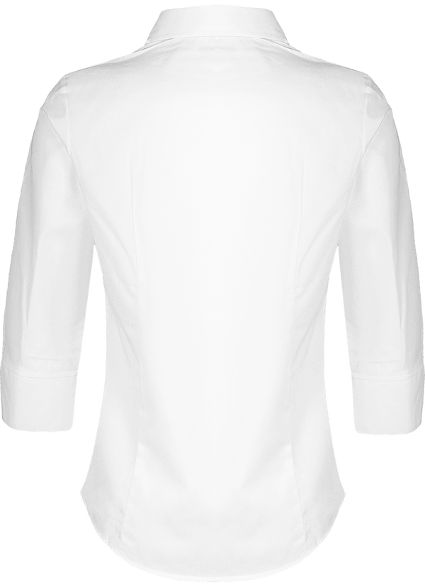 Chemise cintree luxury manches 3 4 femme dos White
