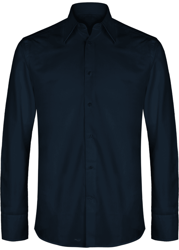 Chemise Cintrée Luxury À Manches Longues Navy