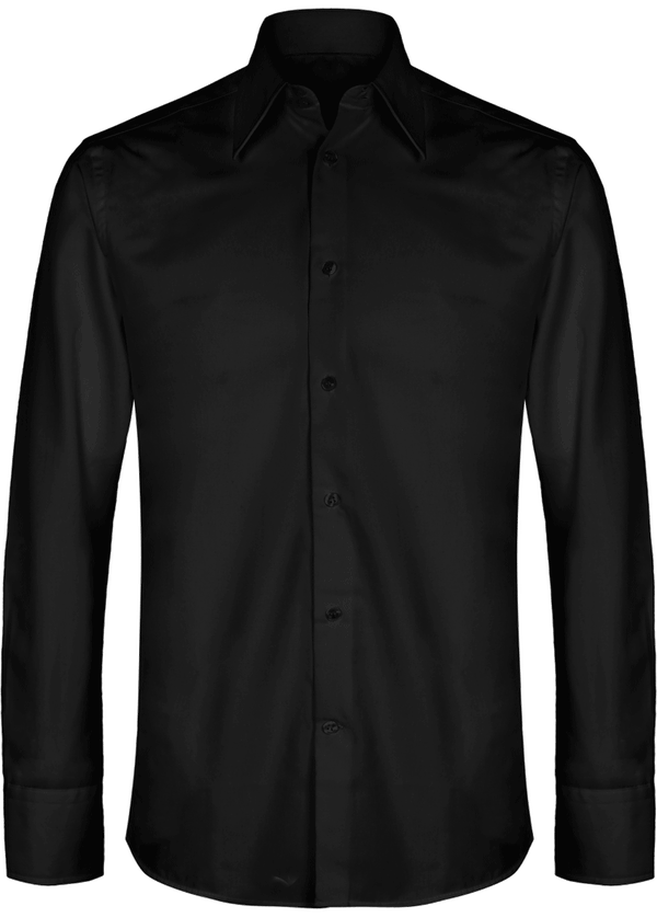 Chemise Cintrée Luxury À Manches Longues Black