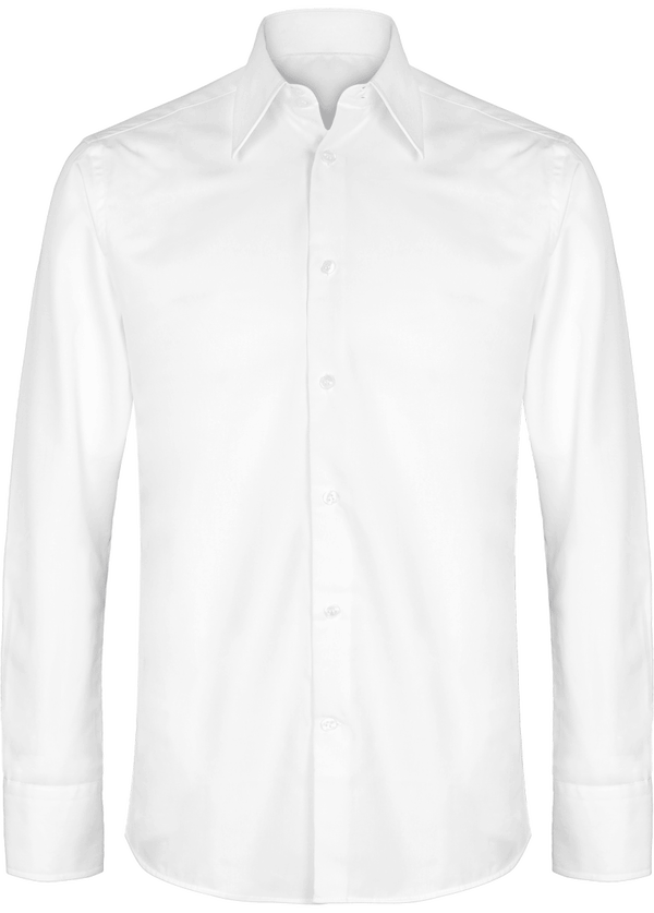 Fitted Luxury Long Sleeve Shirt White