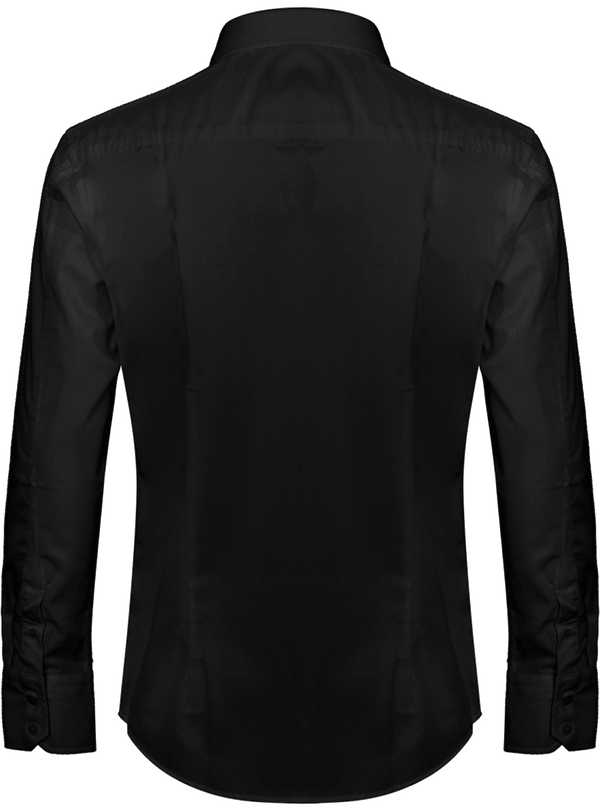 Chemise cintree luxury manches longues homme dos Black